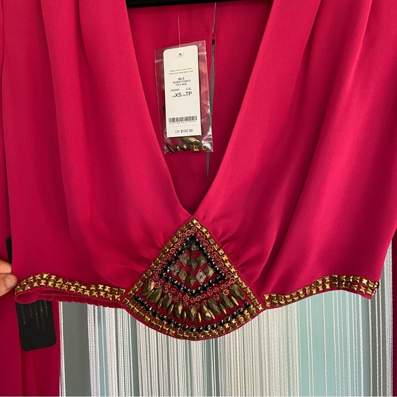 Bebe Embellished Crop Shirt NWT Size XS - Picture 9 of 17